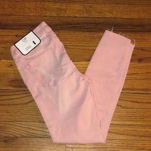NWT CP Jeans Pink Distressed Ankle Skinny Size 1